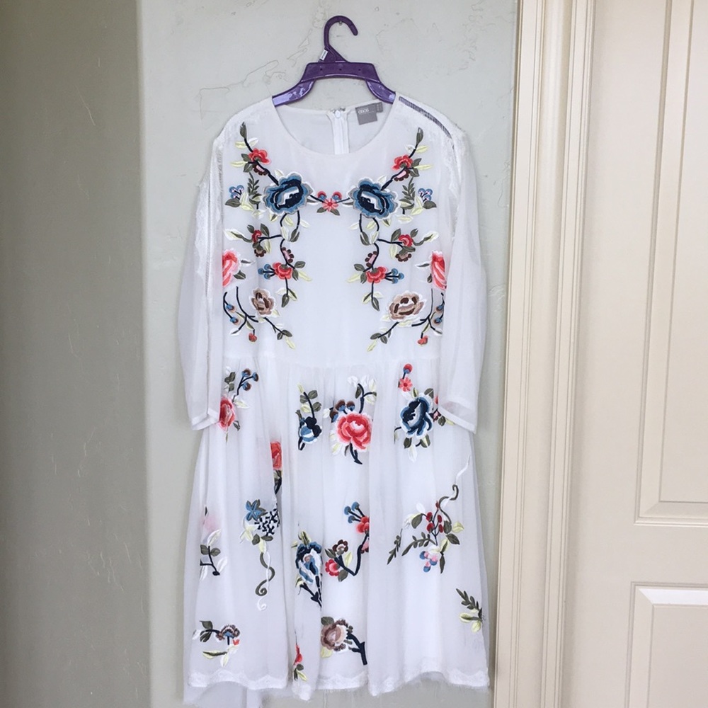 embroidered white dress